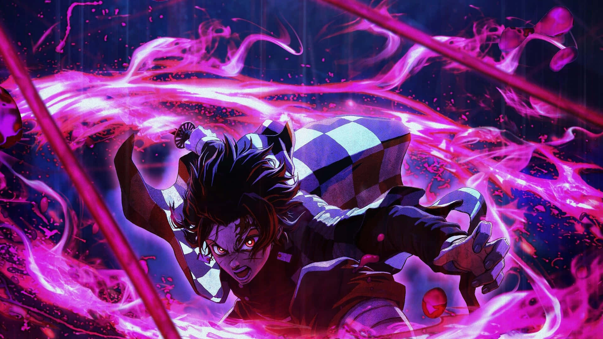 1920x1080 Anime Tanjiro Kamado Purple