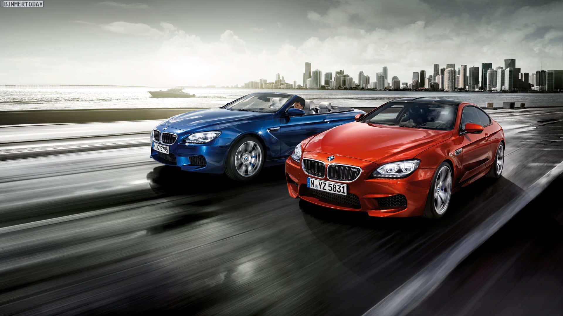 1920x1080 Bmw M6 Convertible And Coupe Racing Background