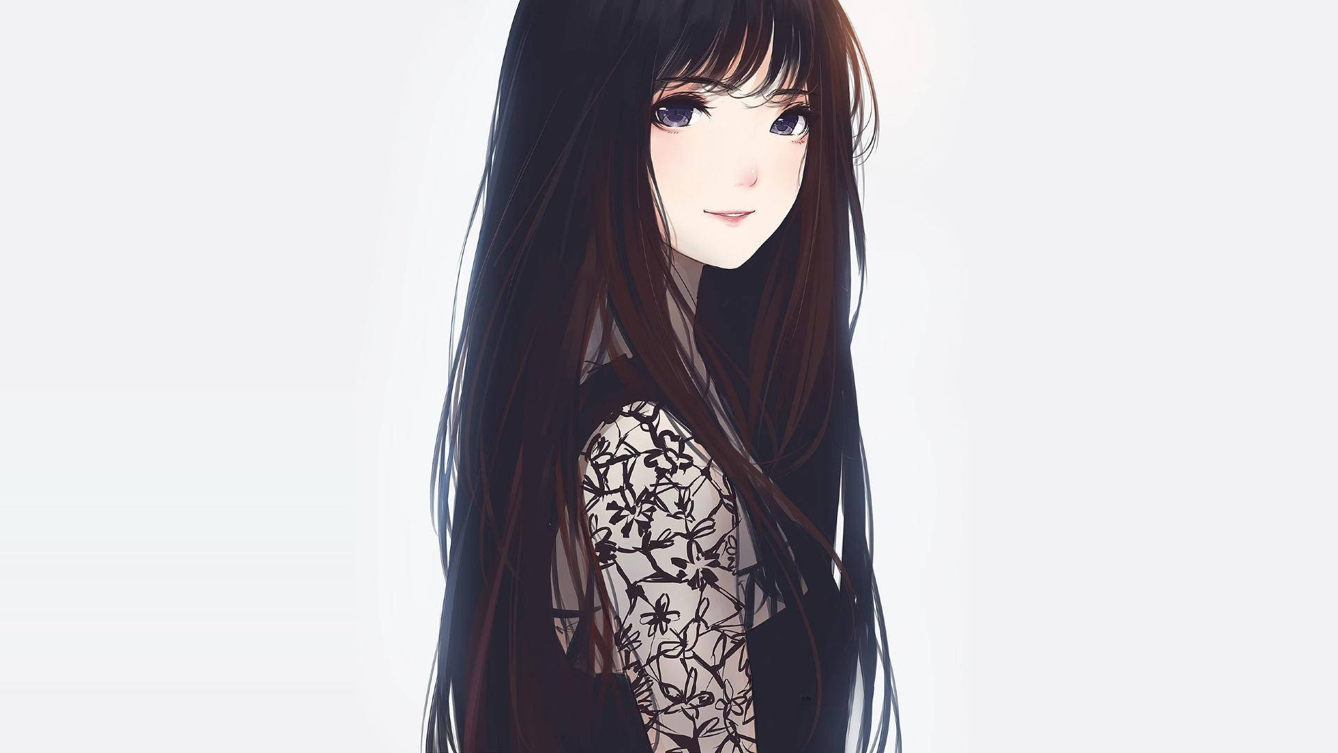 1920x1080 Full Hd Anime Girl In Black