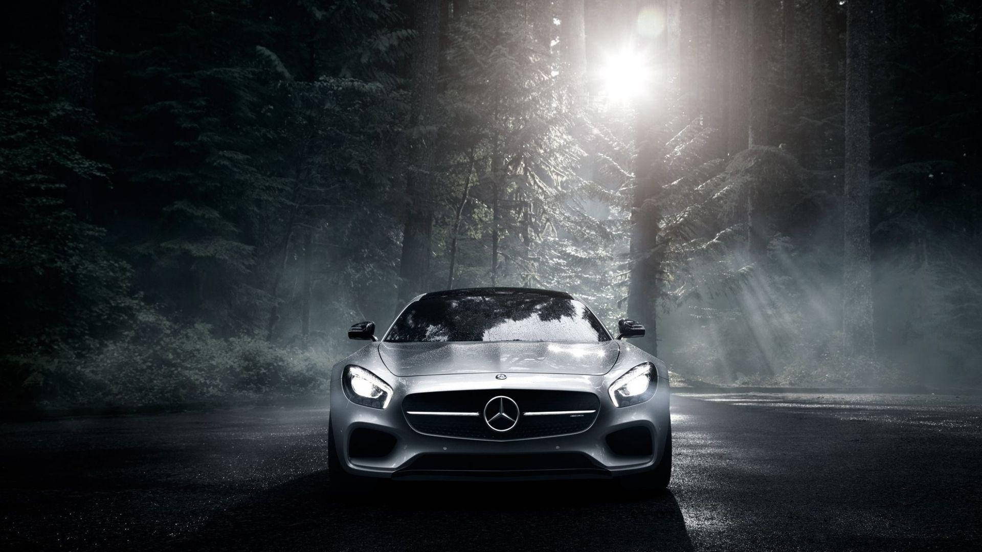 1920x1080 Full Hd Car In Forest At Night Background