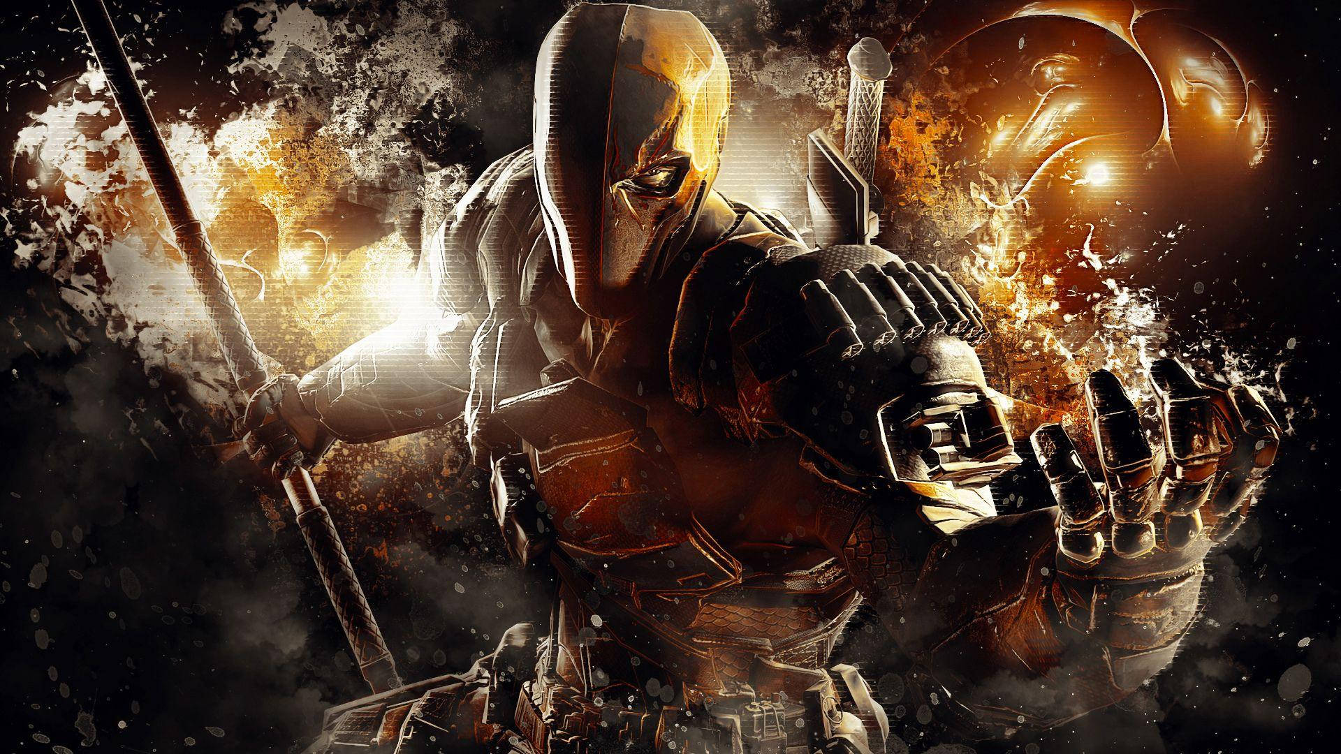 1920x1080 Full Hd Deathstroke Surrounded By Flames