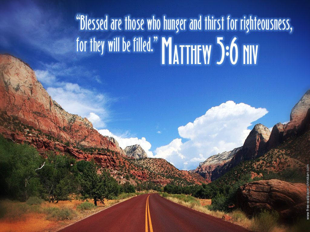 1920x1080 Hd Biblical Matthew 5:6 Niv Background