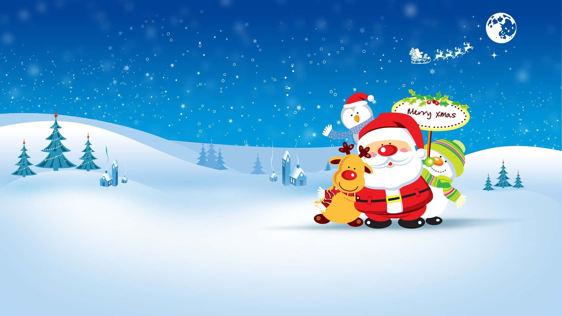 1920x1080 Hd Christmas Cartoon Background