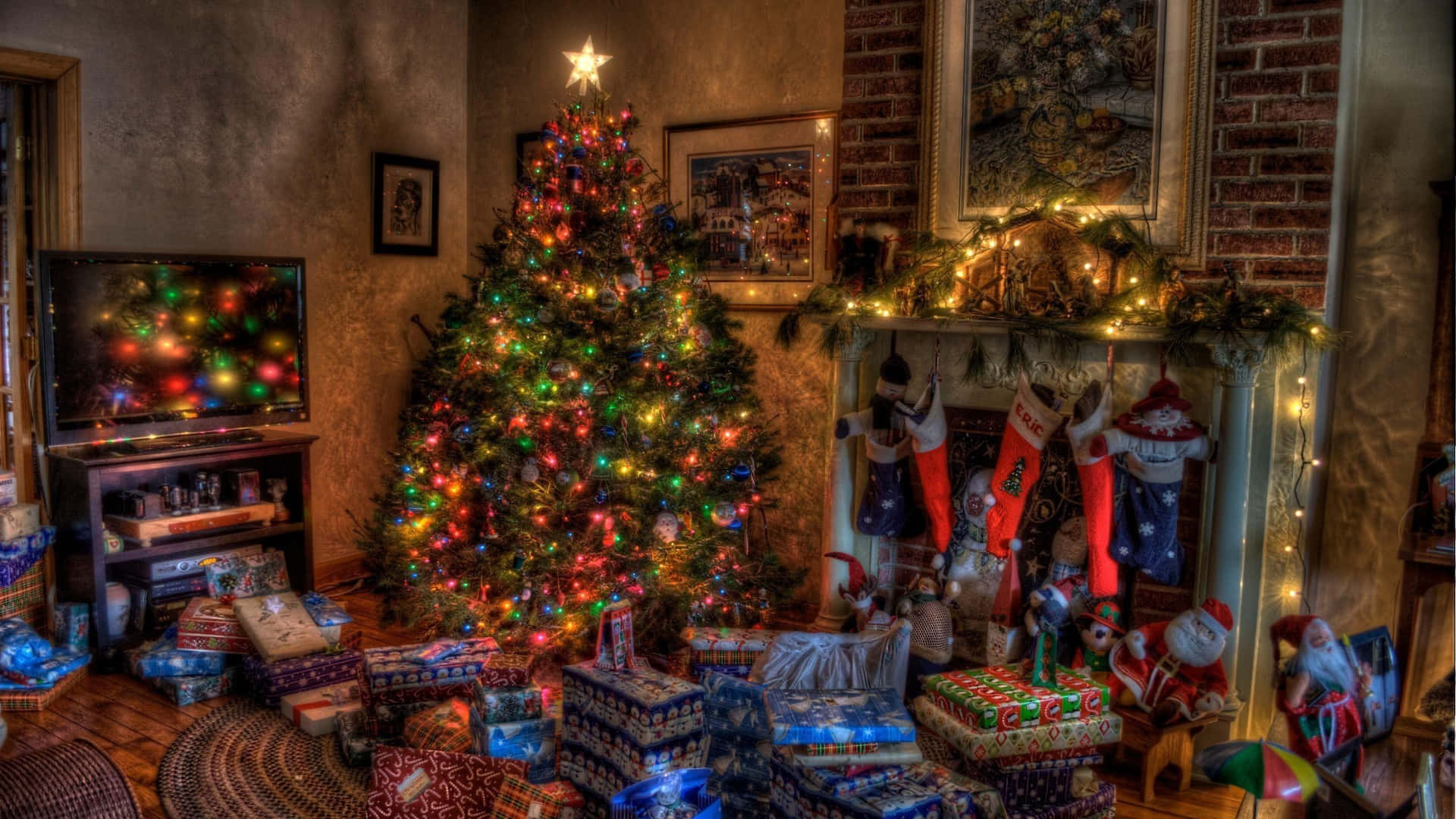 1920x1080 Hd Christmas Living Room Background