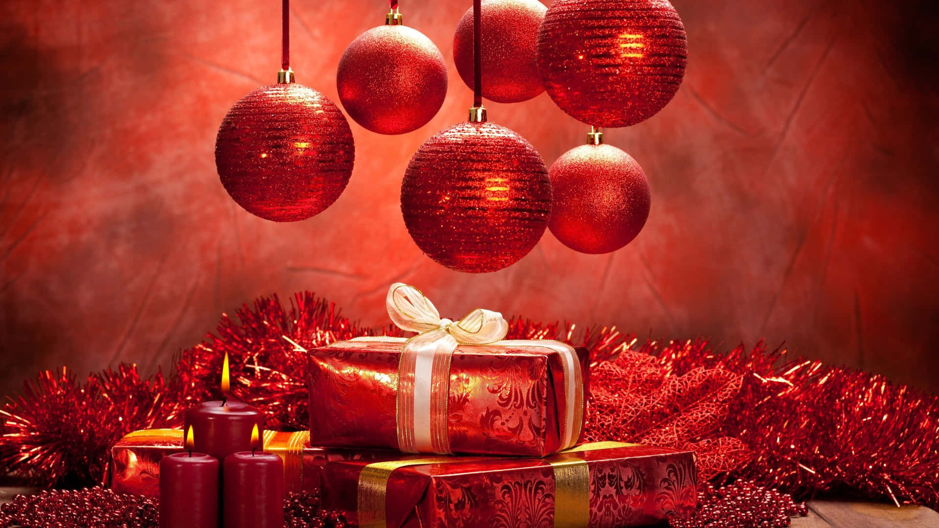 1920x1080 Hd Christmas Red Background