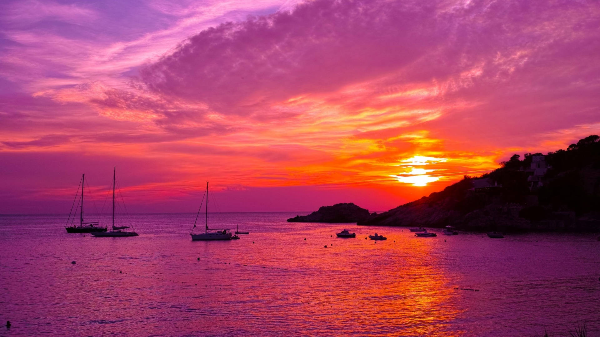 1920x1080 Hd Nature Ibiza Sunset Background