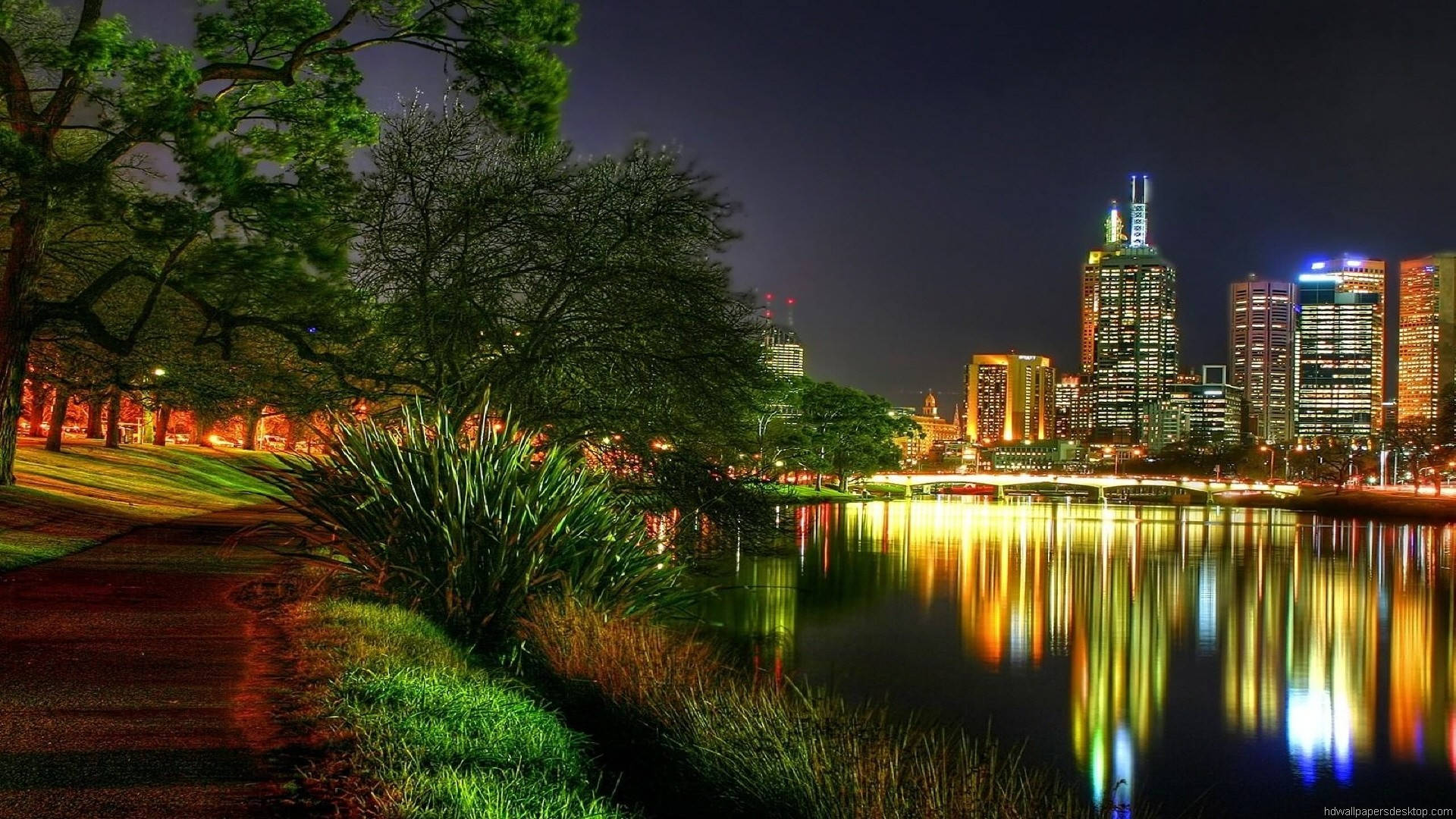 1920x1080 Hd Nature Melbourne Night Background