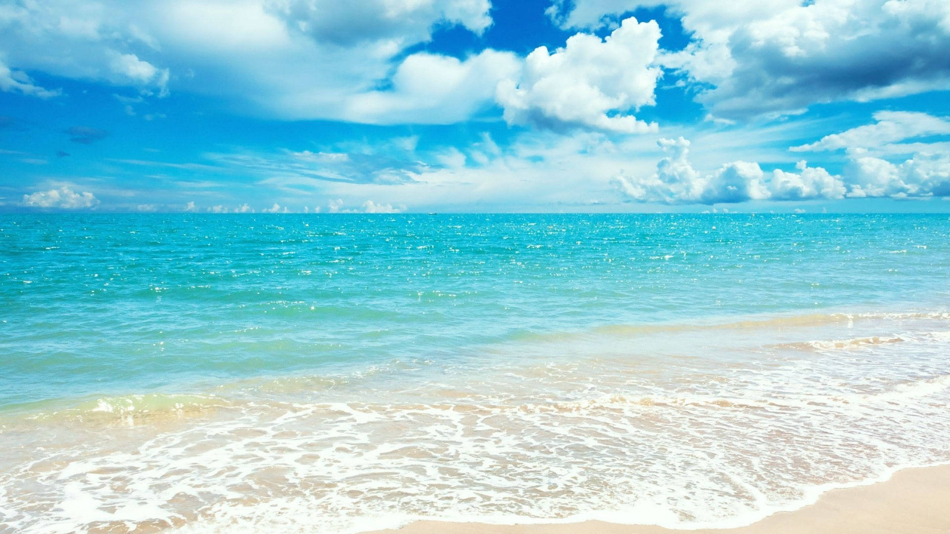 1920x1080 Hd Summer Blue Ocean Waves Background