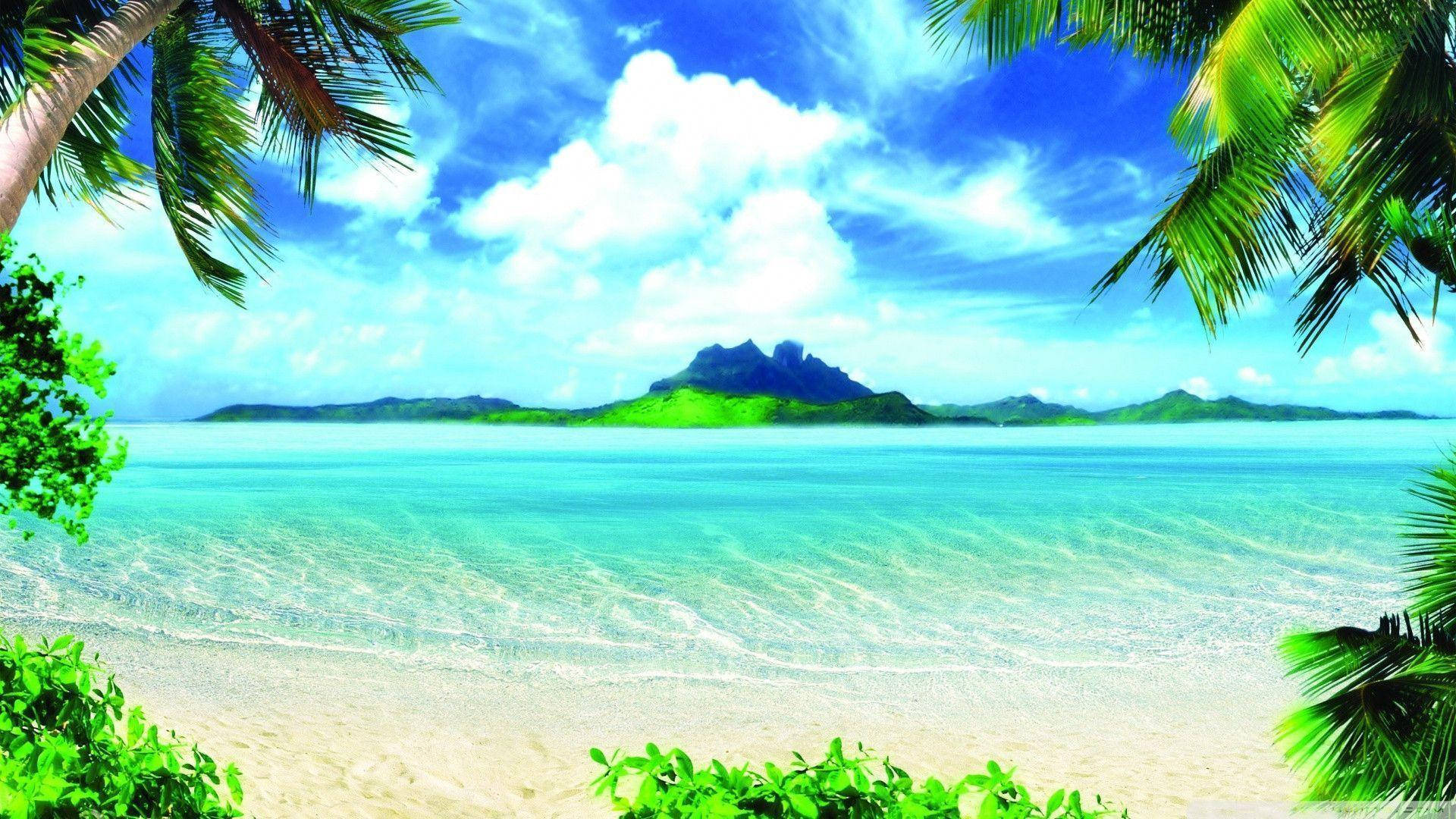 1920x1080 Hd Summer Mountain Island Background