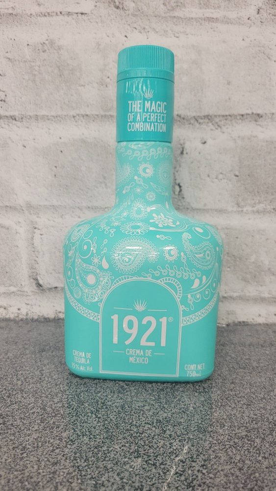 1921 Tequila Azul Maya Bottle Brick Wall