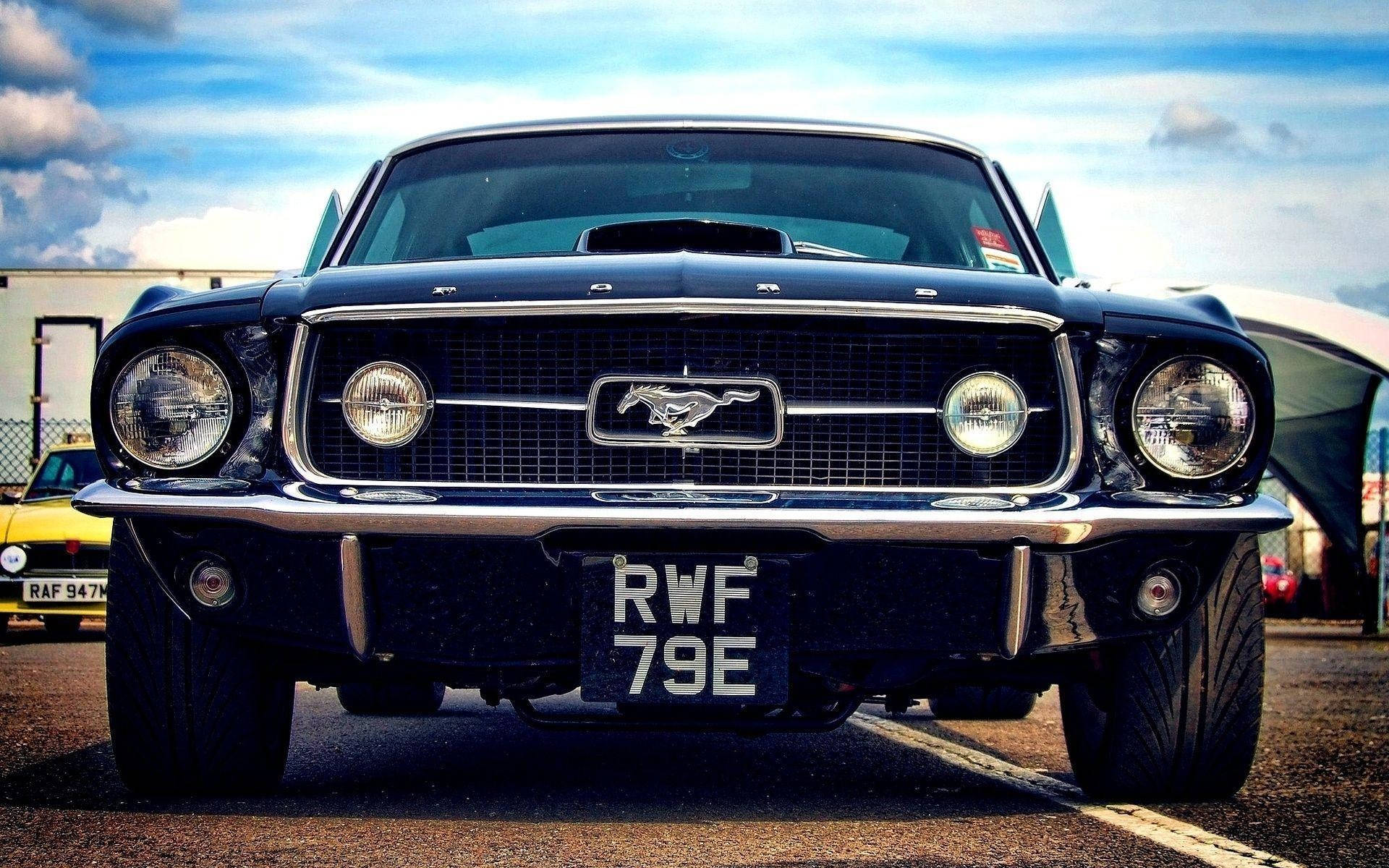 1968 Black Ford Mustang Hd Background