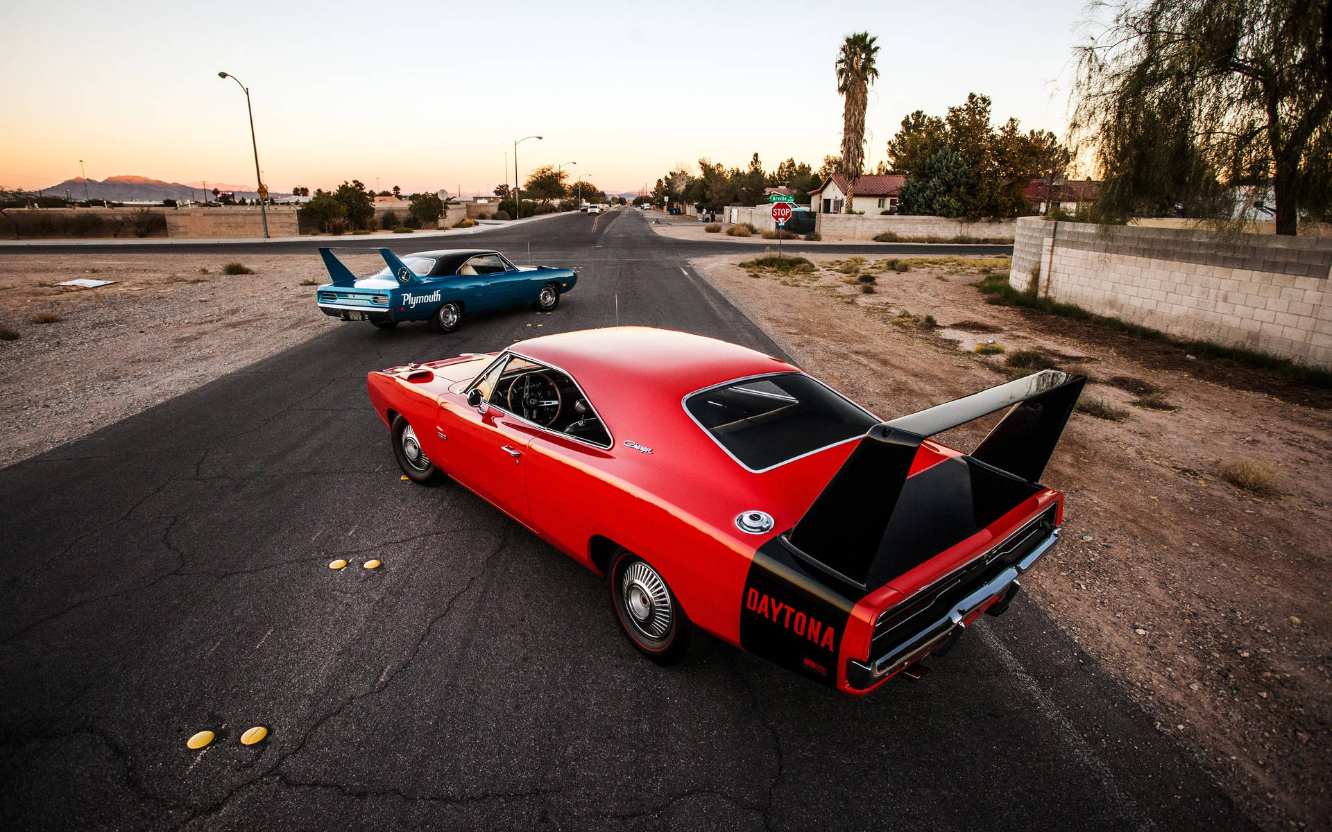 1969 Dodge Charger Red Daytona Background
