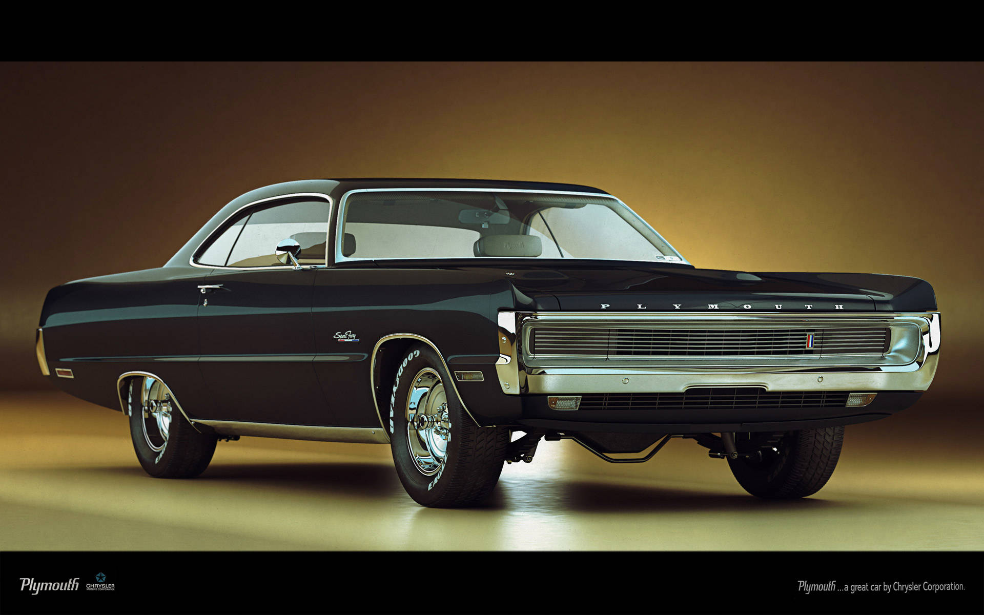 1970 Plymouth Sport Fury Gt Black Background