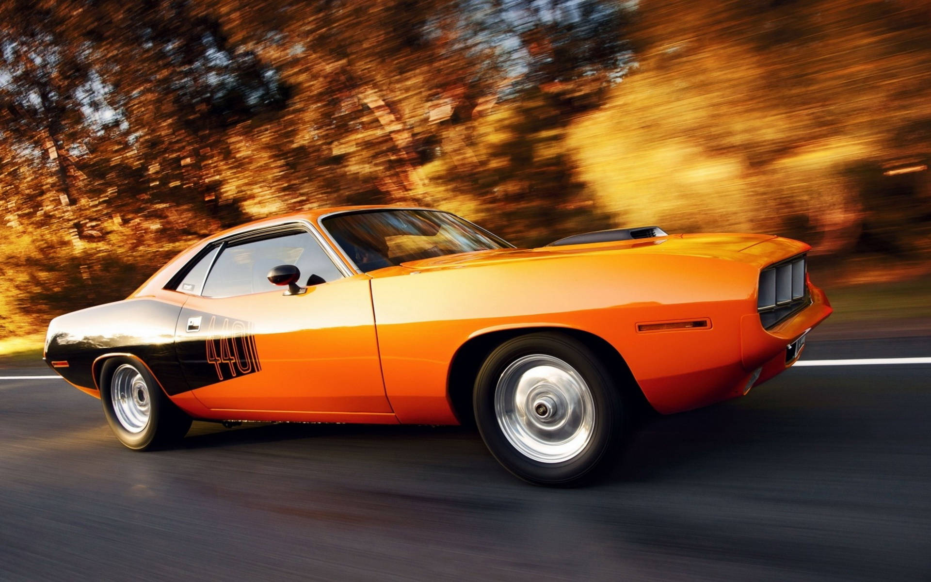 1971 Plymouth 440 Barracuda Two Door Pony Car Background