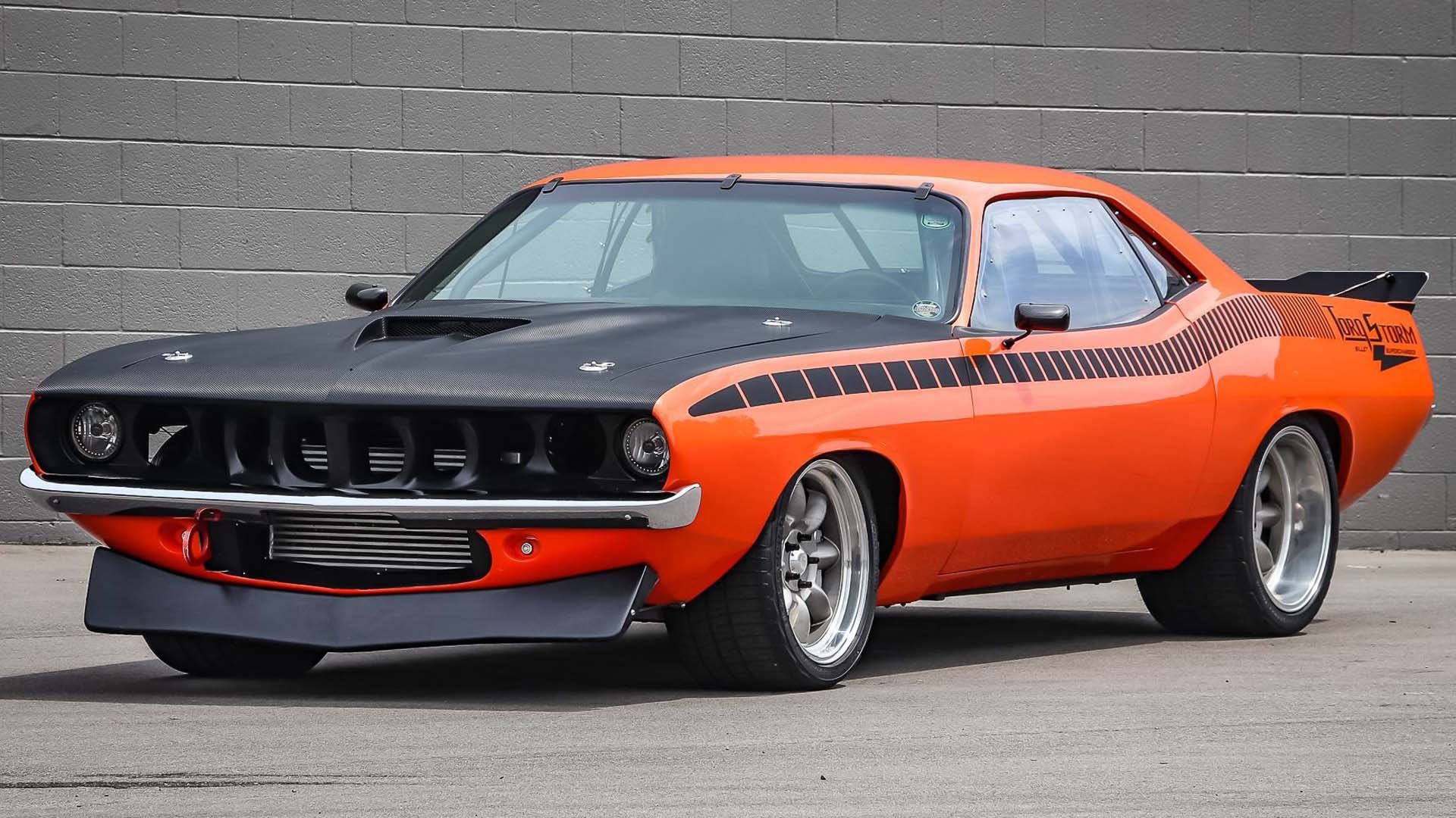 1972 Plymouth Barracuda With Matte Wrap Background