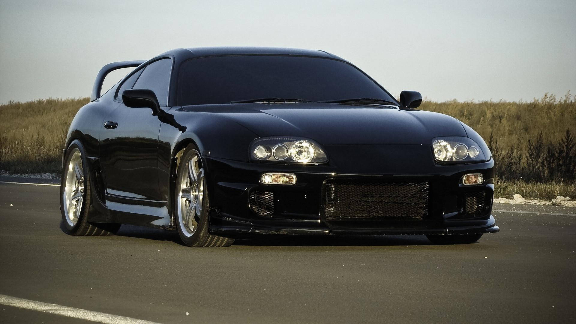 1998 Toyota Supra Mk4 Black Car Background