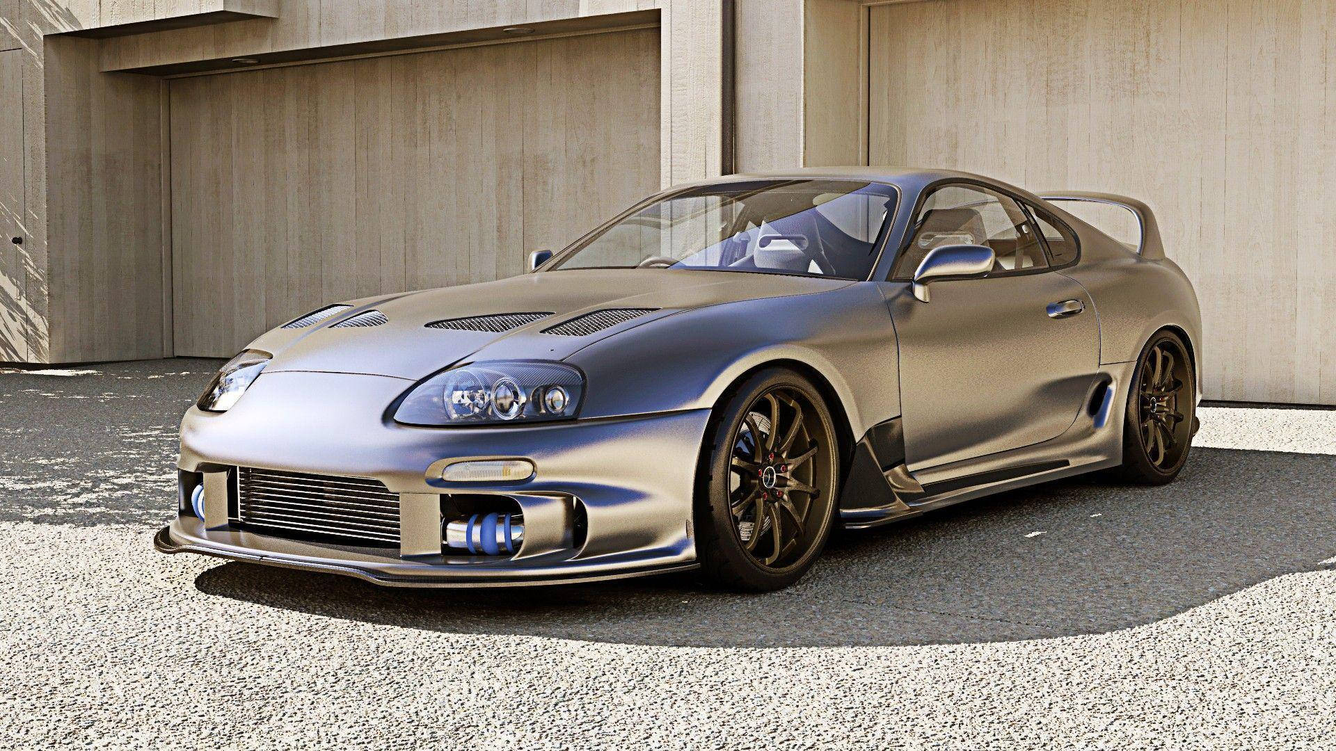 1998 Toyota Supra Mk4 Metallic Silver Background