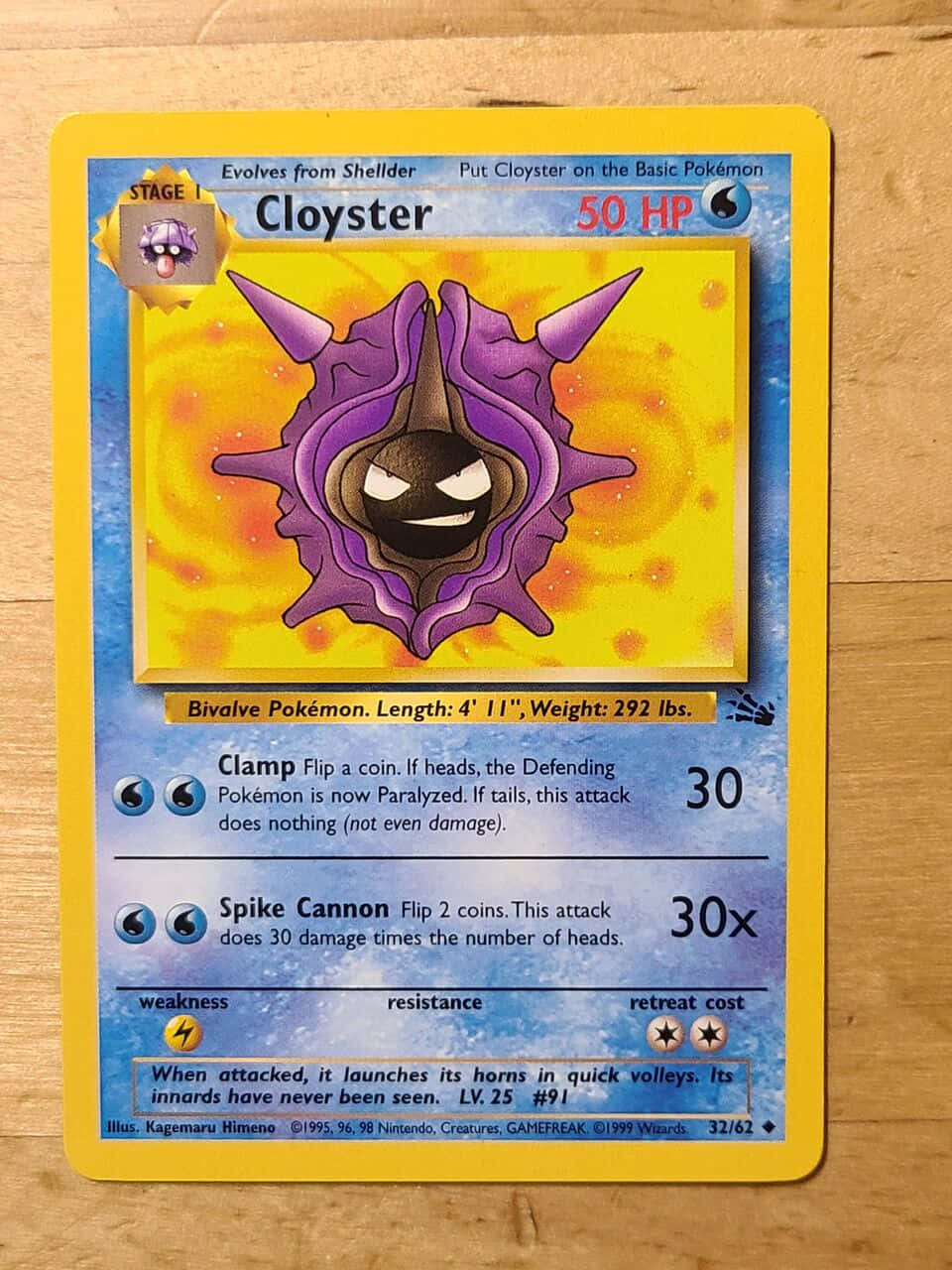 1999 Uncommon Cloyster Card Background