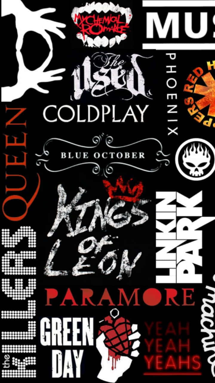 2000s Band Logos Background