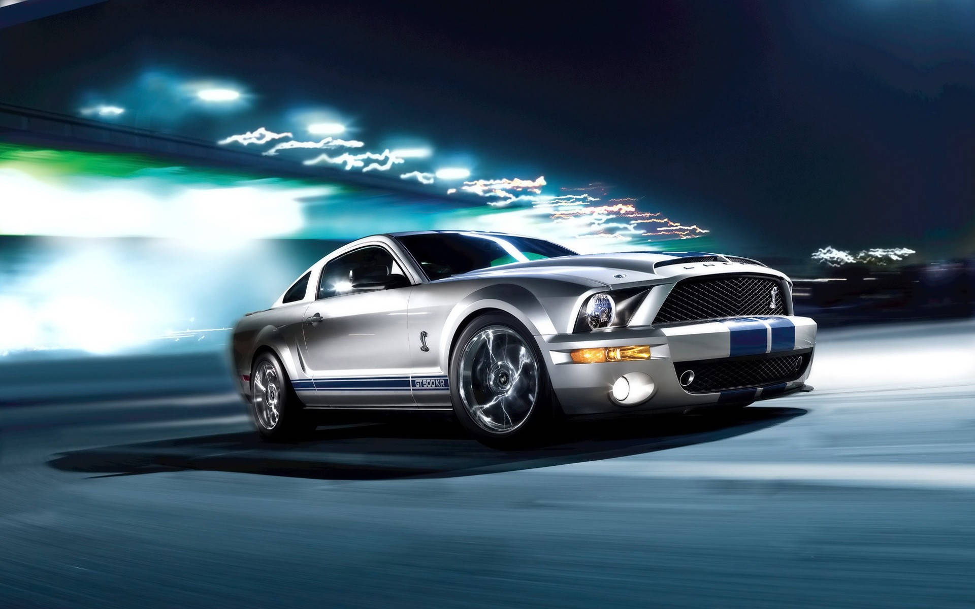 2009 Silver Shelby Mustang Hd Background