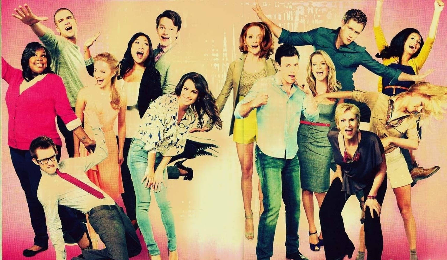 2010 Glee Cast Members Poster Background