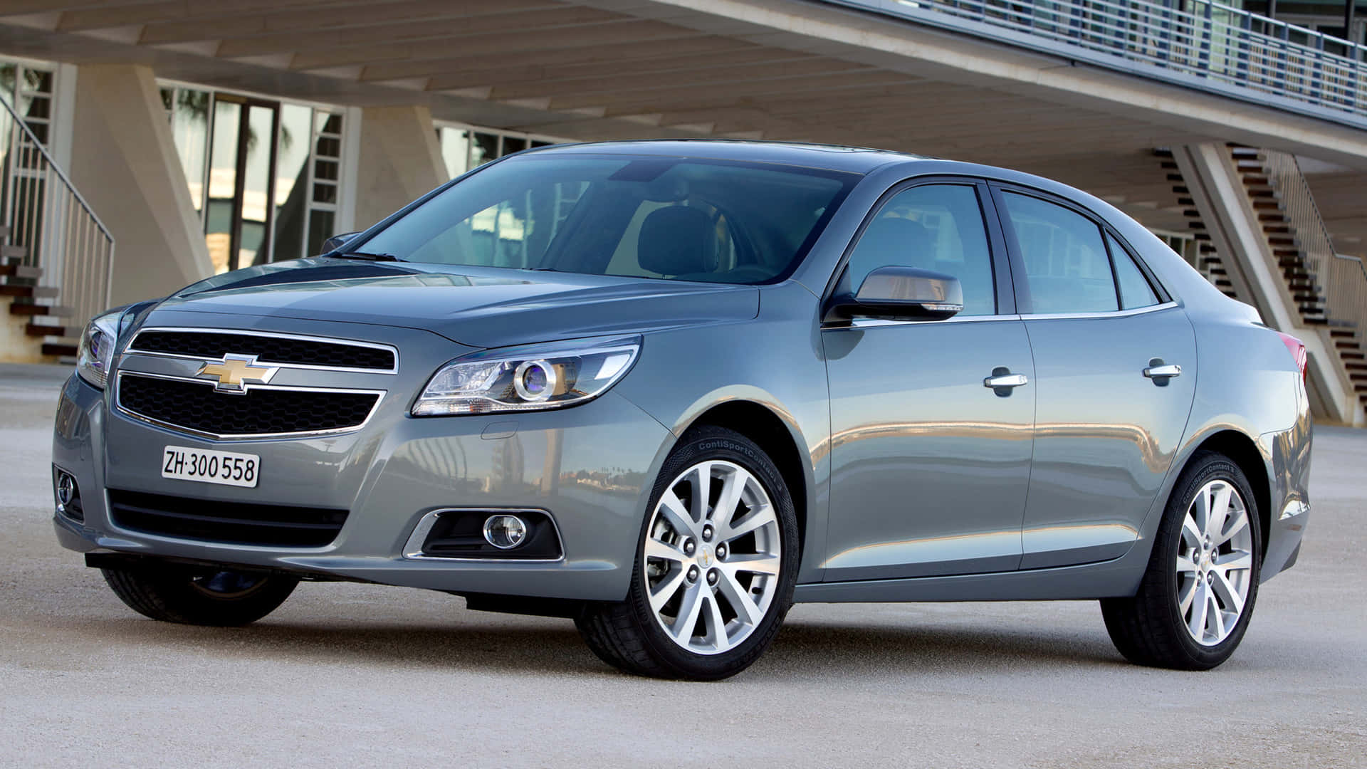 2013 Silver Chevy Malibu Background