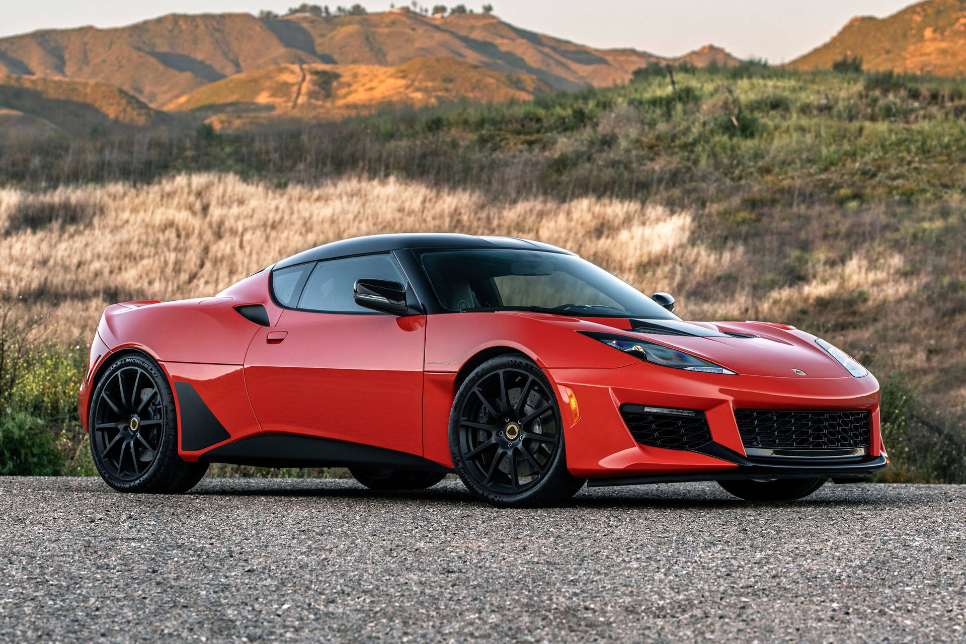 2014 Red Lotus Evora 400 Sports Car Background