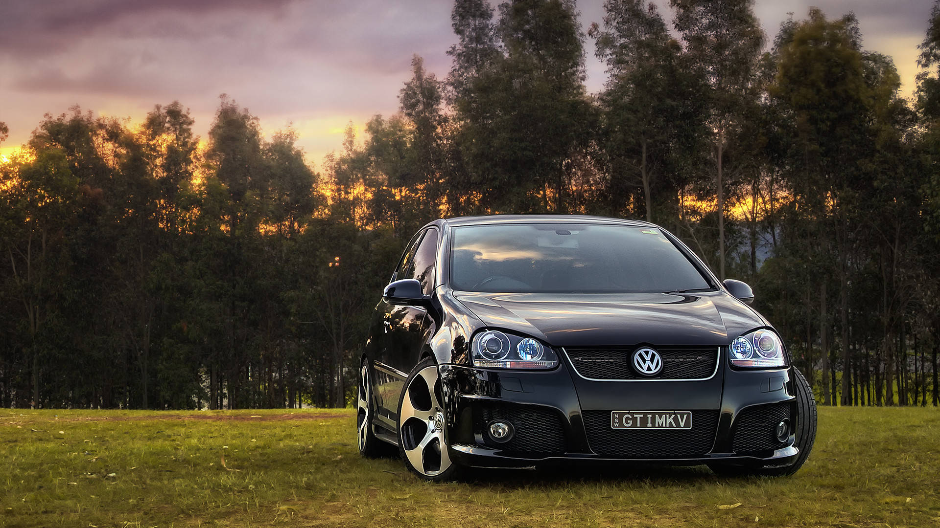 2015 Black Volkswagen Golf Gti Mkv Background