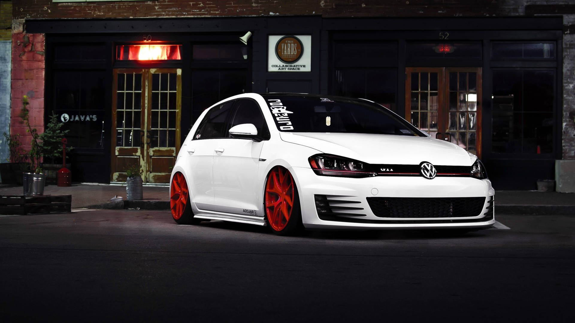 2015 White Volkswagen Golf Gti Background