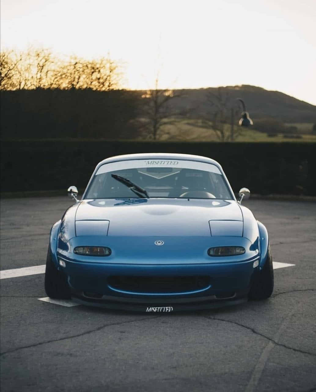 2016 Blue Mazda Mx 5 Miata Front Angle Shot Background