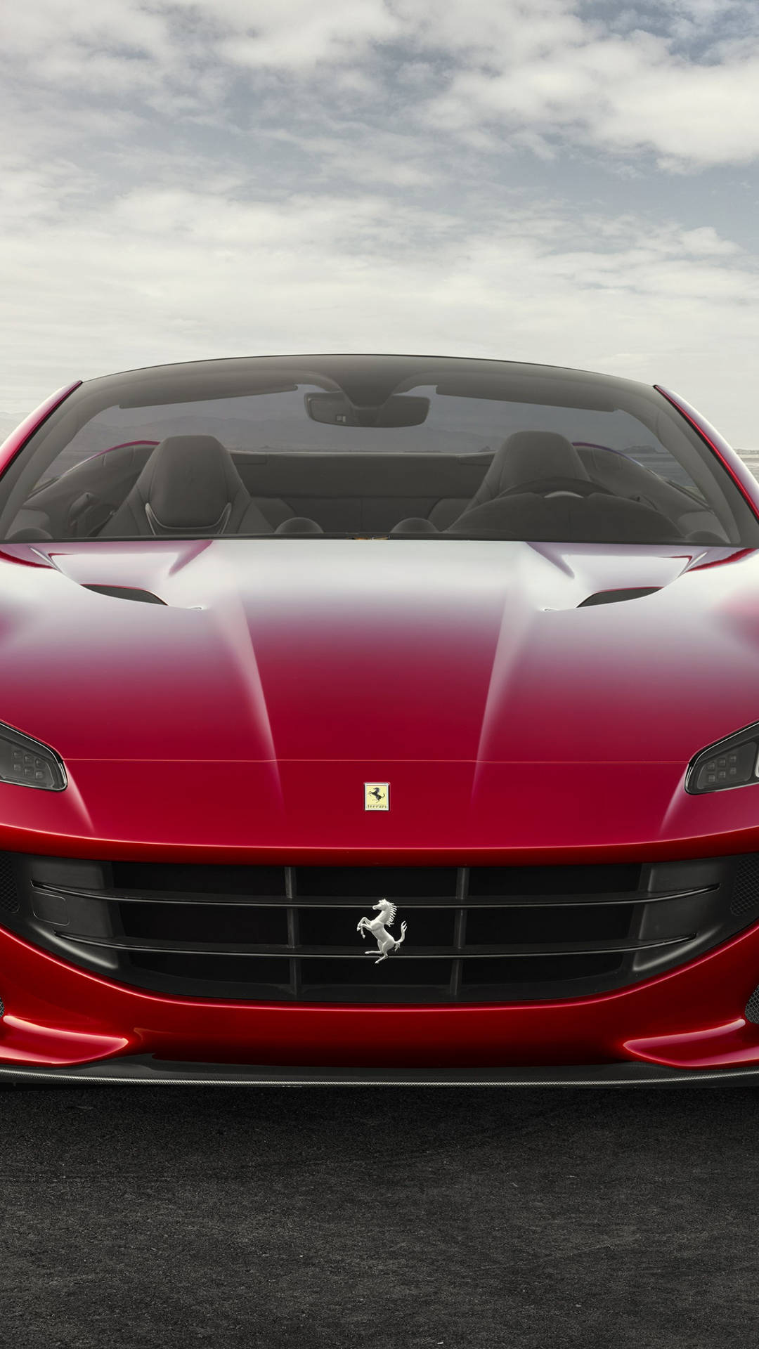 2018 Red Portofino Ferrari Phone Close Up Shot Background