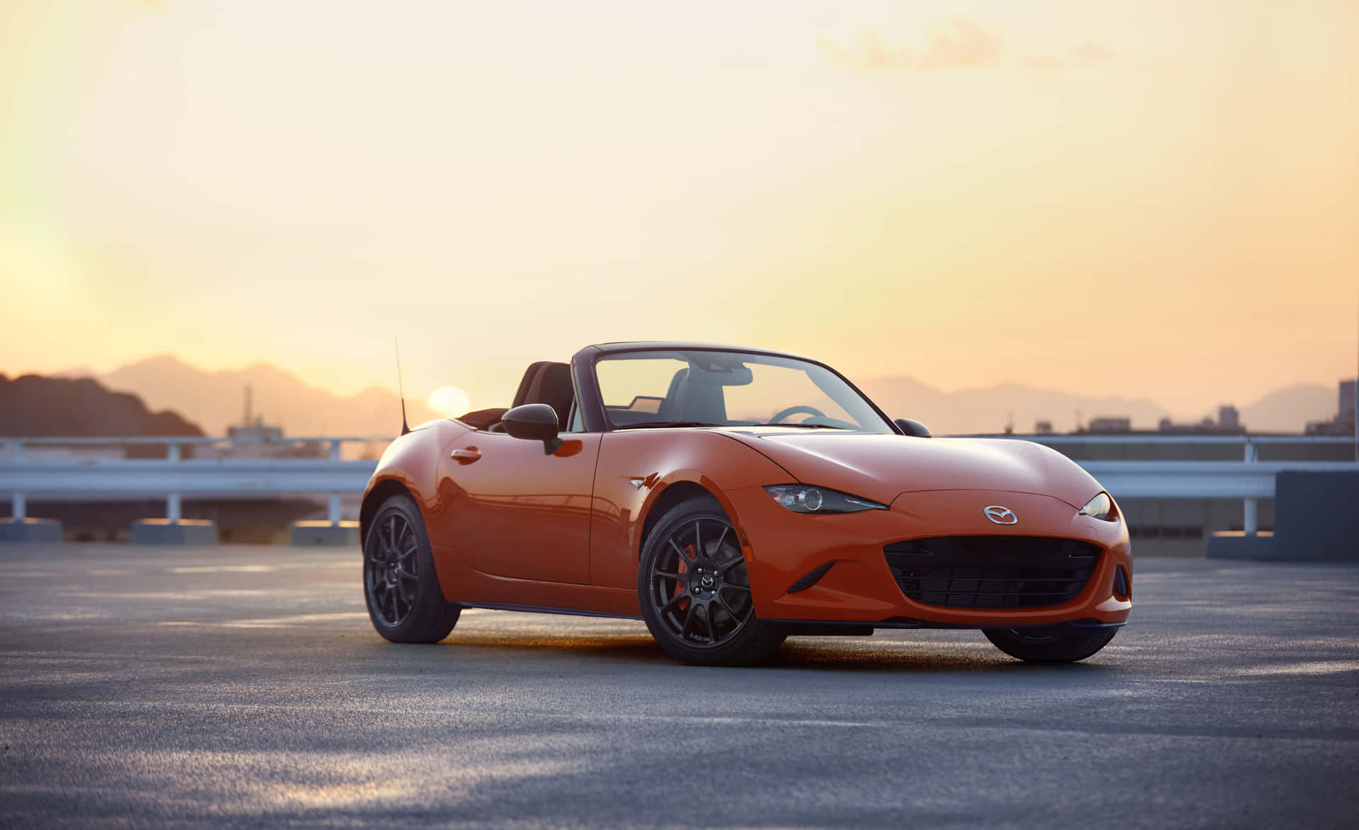 2019 Mazda Mx 5 Miata Orange Sports Car Background