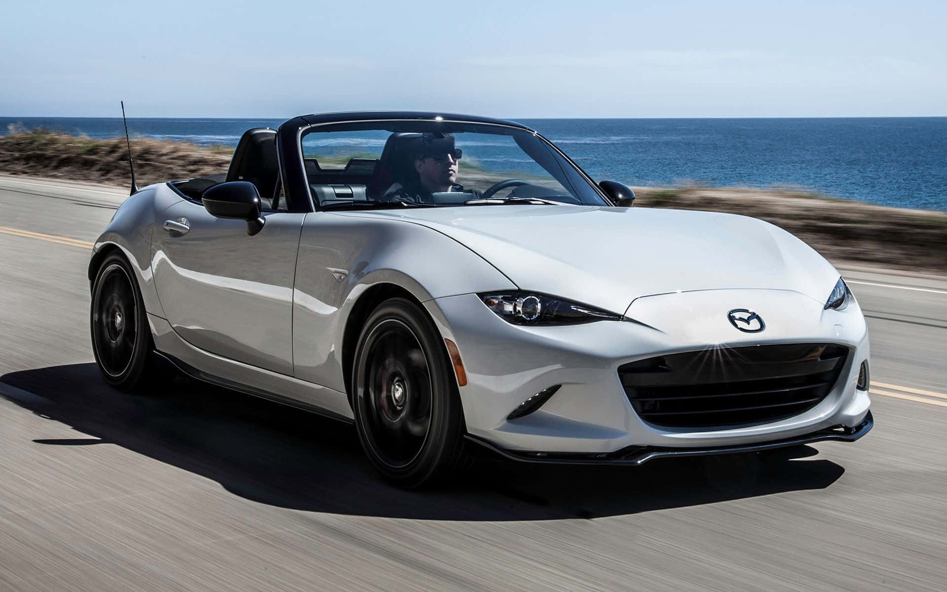 2020 Mazda Mx 5 Miata White Sports Car Background