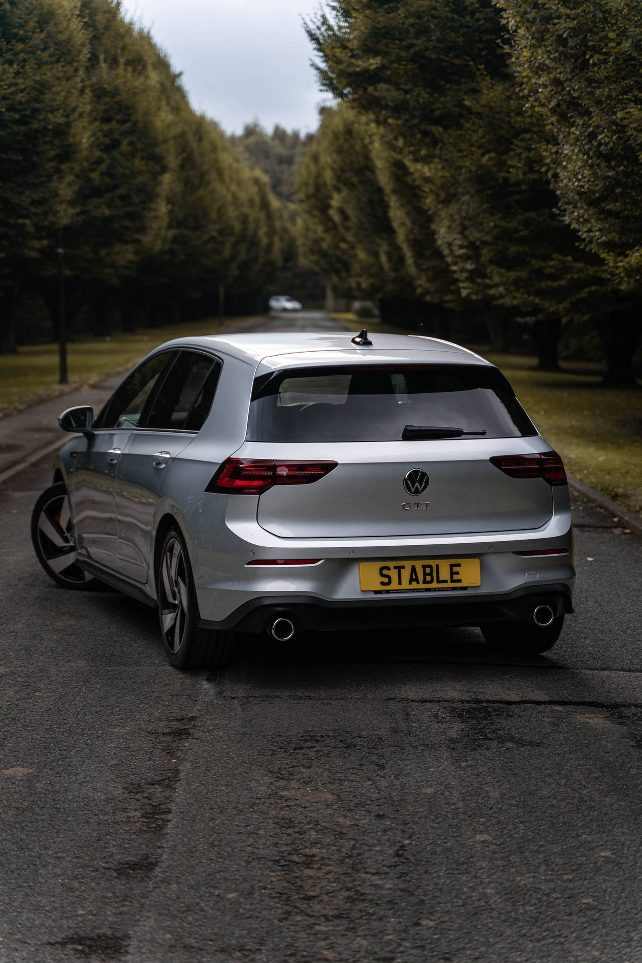 2021 Silver Golf Gti Back View Background
