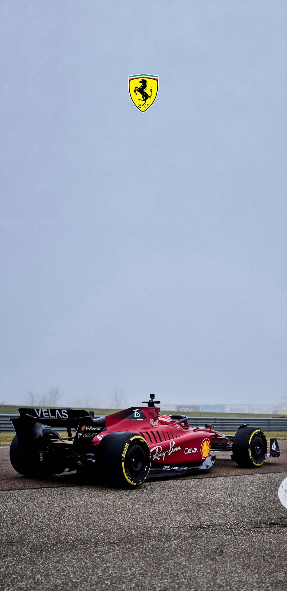 2022 F1 75 Ferrari Phone With Logo Background