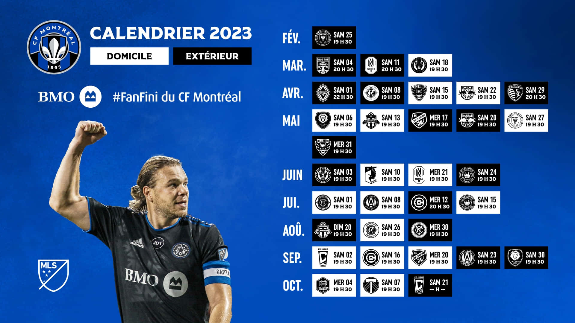 2023 Mls Season Calendar For Cf Montréal Background