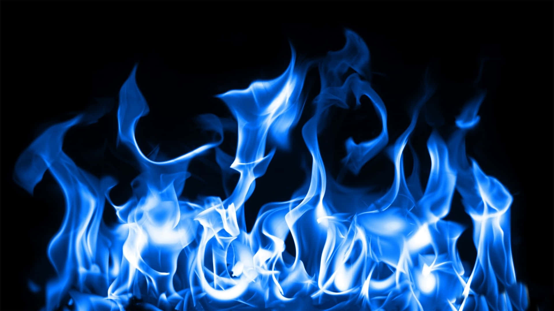 2048x1152 Pixel Blue Flames Background