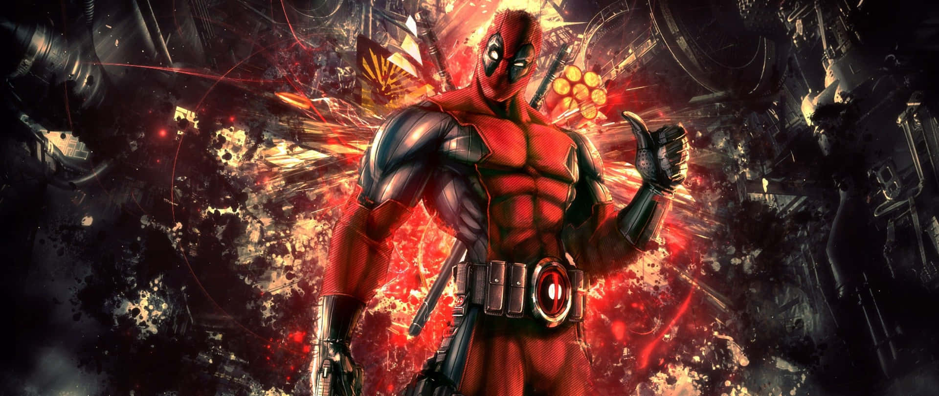2560 X 1080 Deadpool Canadian Superhero Marvel Background