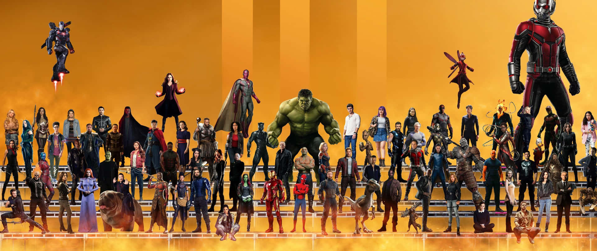 2560 X 1080 Marvel Miniature Visual Design. Background