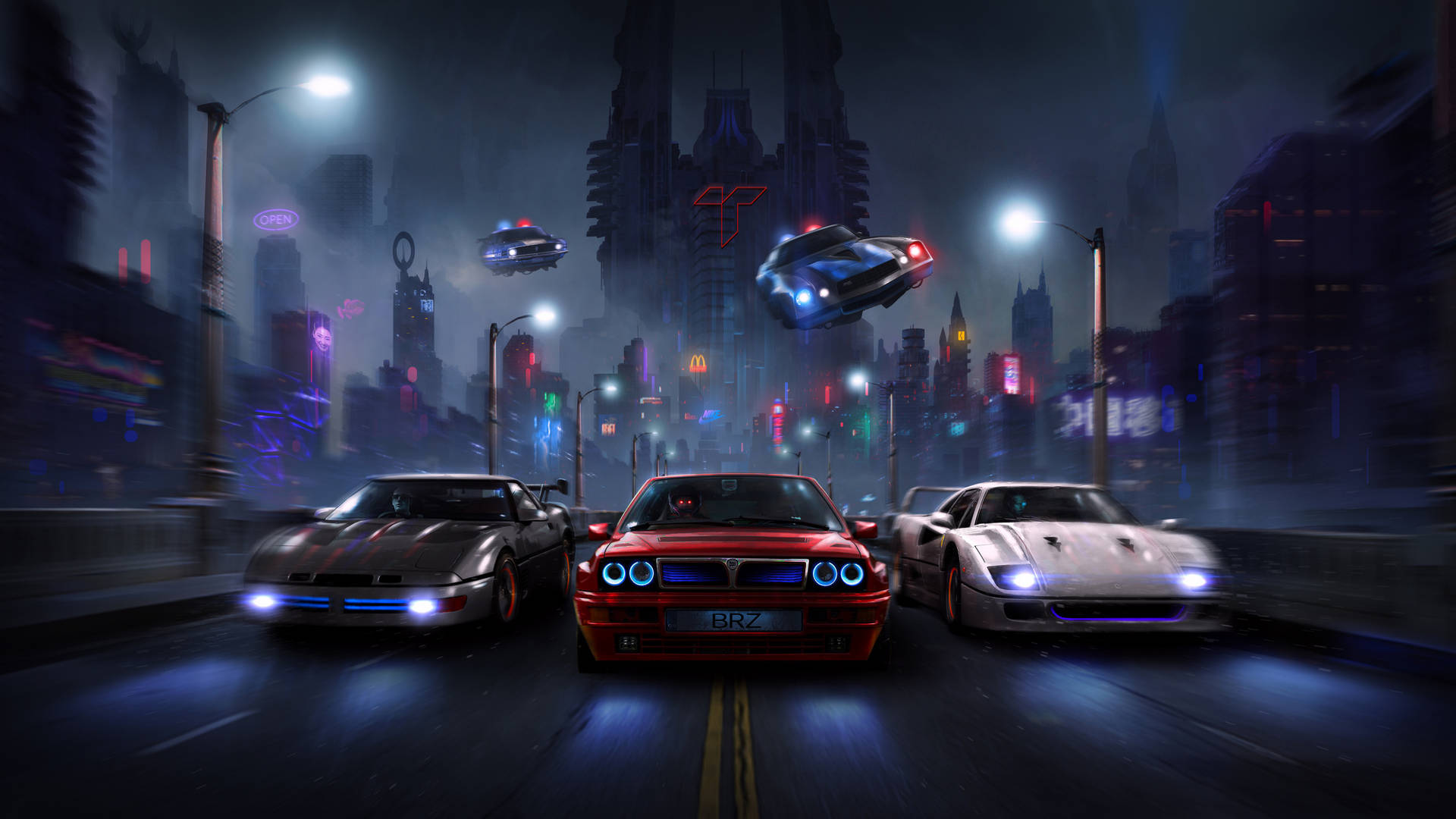 2560 X 1440 Cars Night Chase