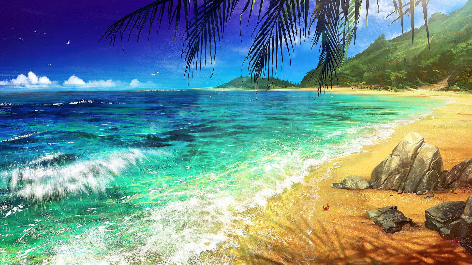 2560 X 1440 High Contrast Seaside Picture Background