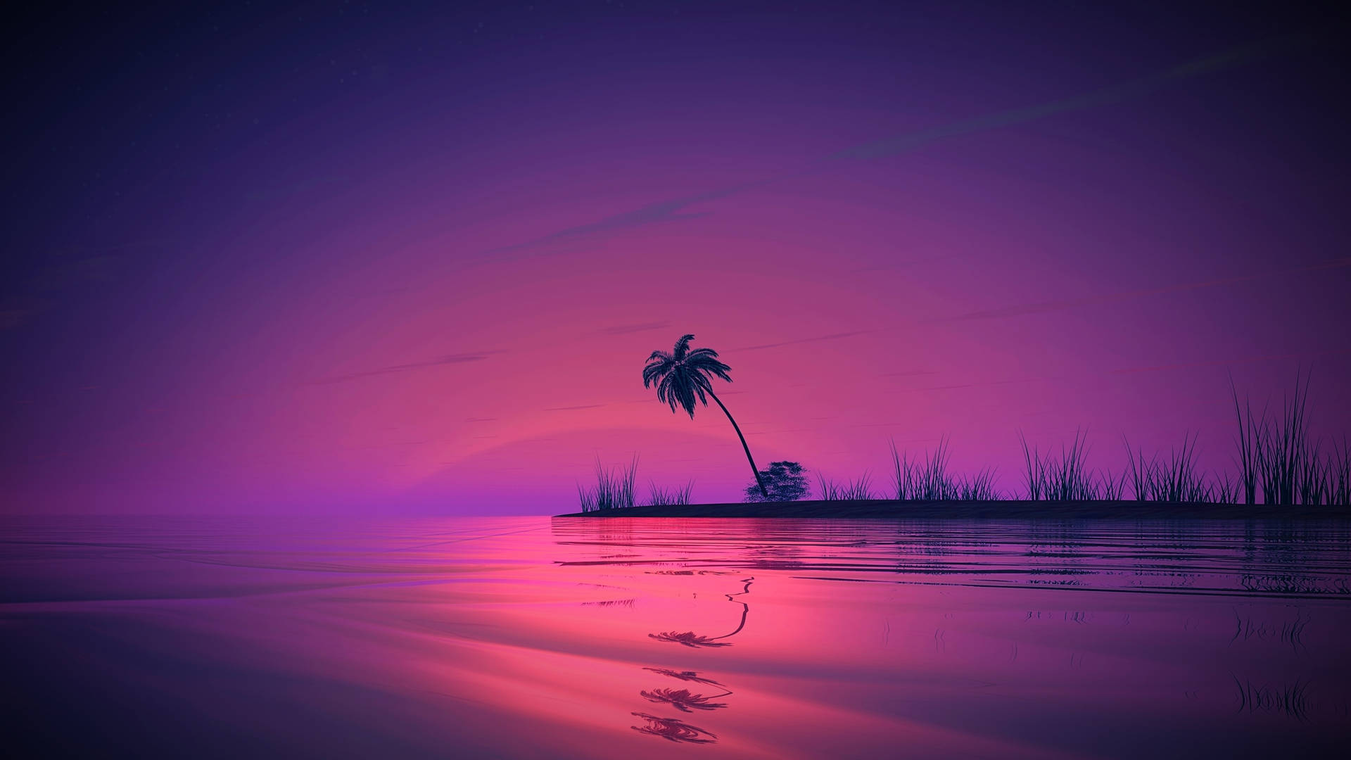2560 X 1440 Purple Sky At Sea Background