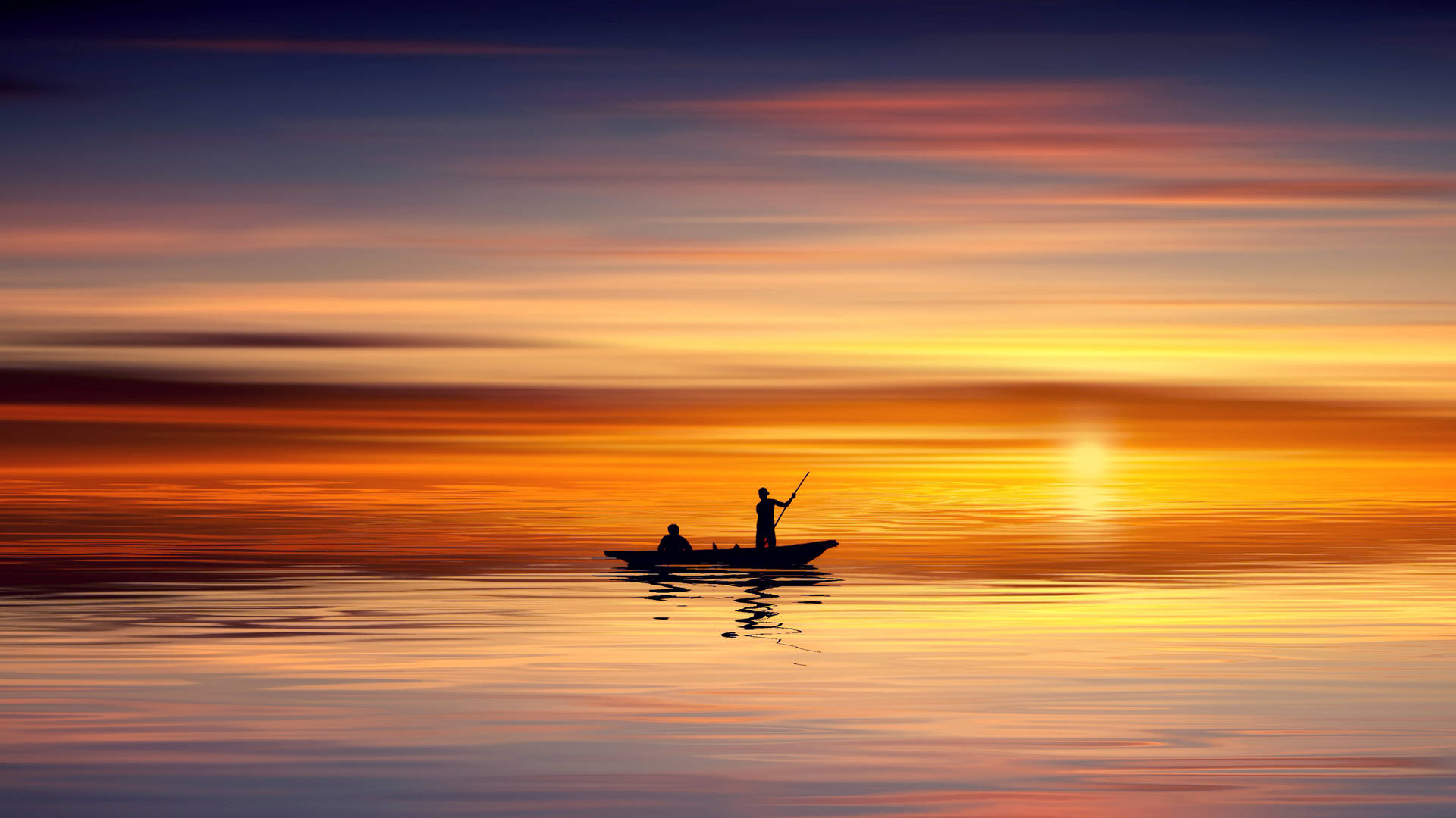 2560 X 1440 Sea Fisherman During Sunrise