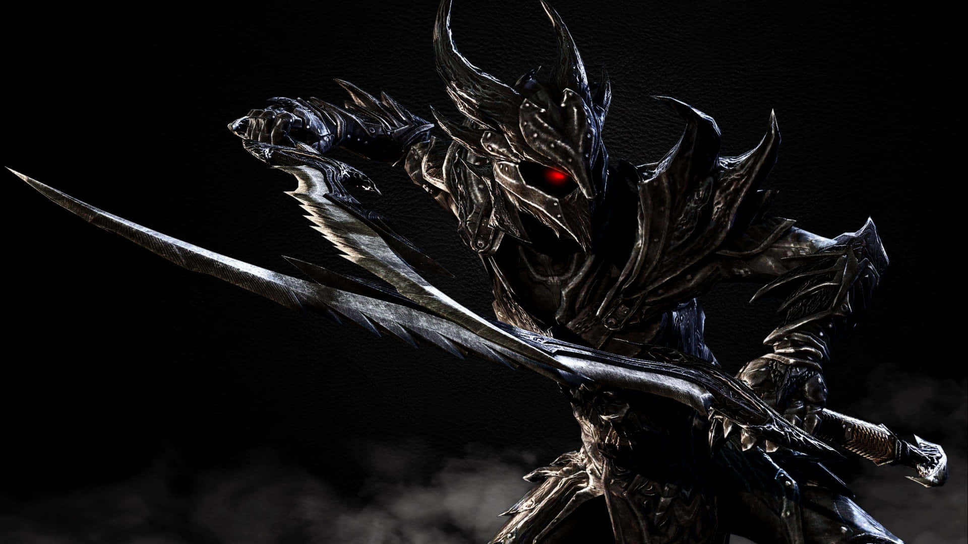2560 X 1440 Skyrim Daedric Servant With Sword Background