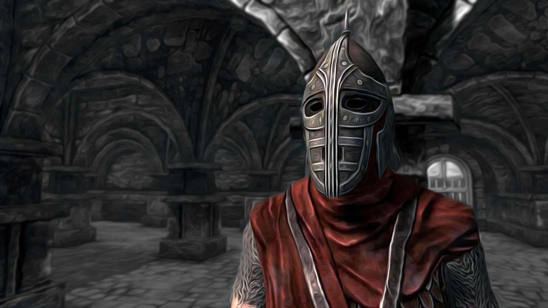 2560 X 1440 Skyrim Solitude Guard Close Up Background