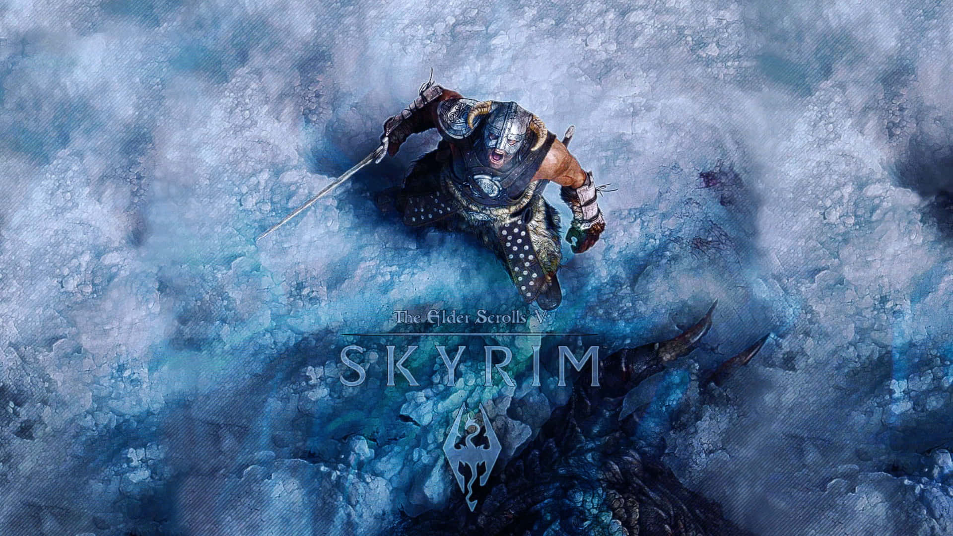 2560 X 1440 Skyrim With Logo Poster Background