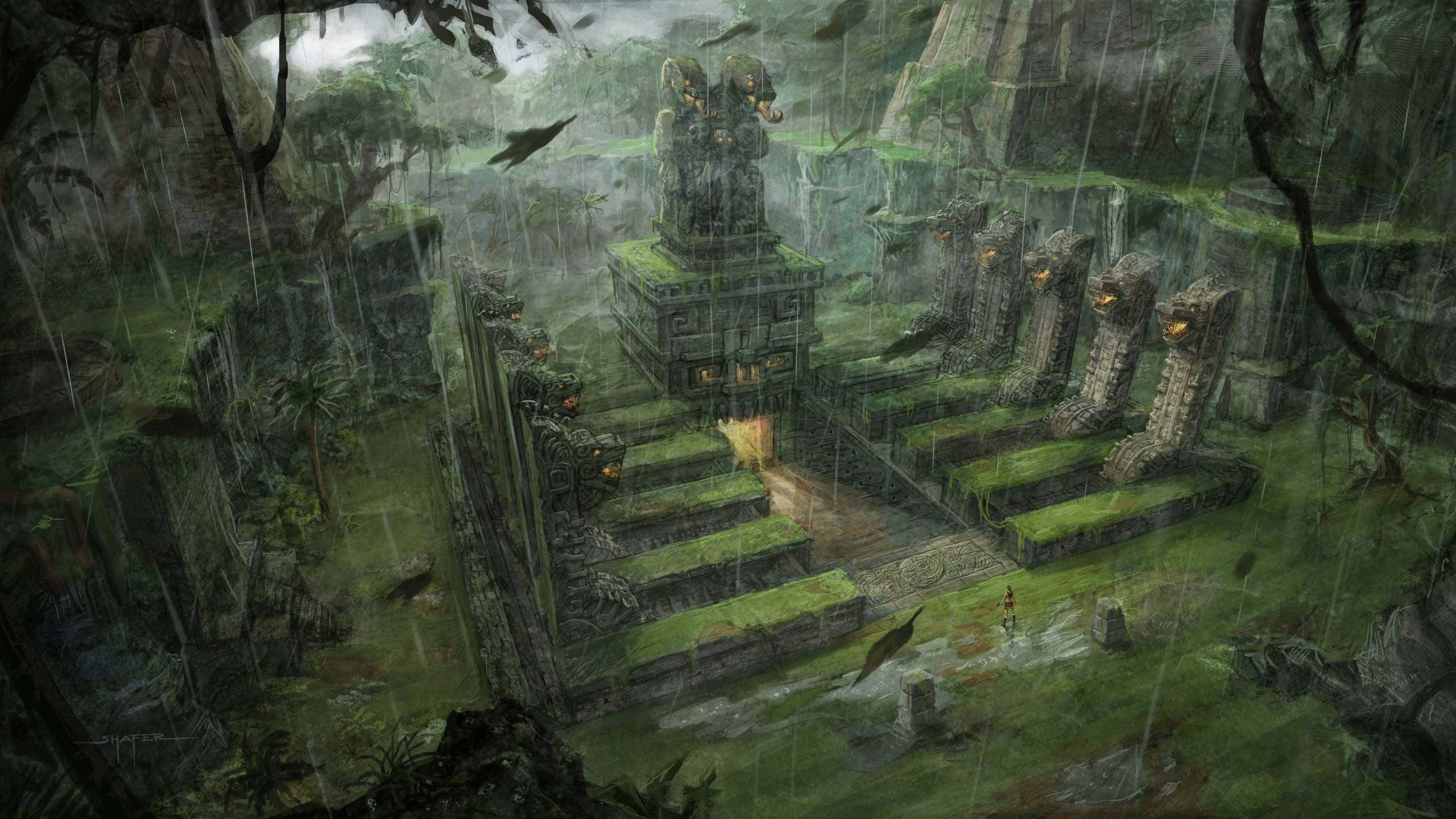 2560 X 1440 Tomb Raider Ancient Temple Background