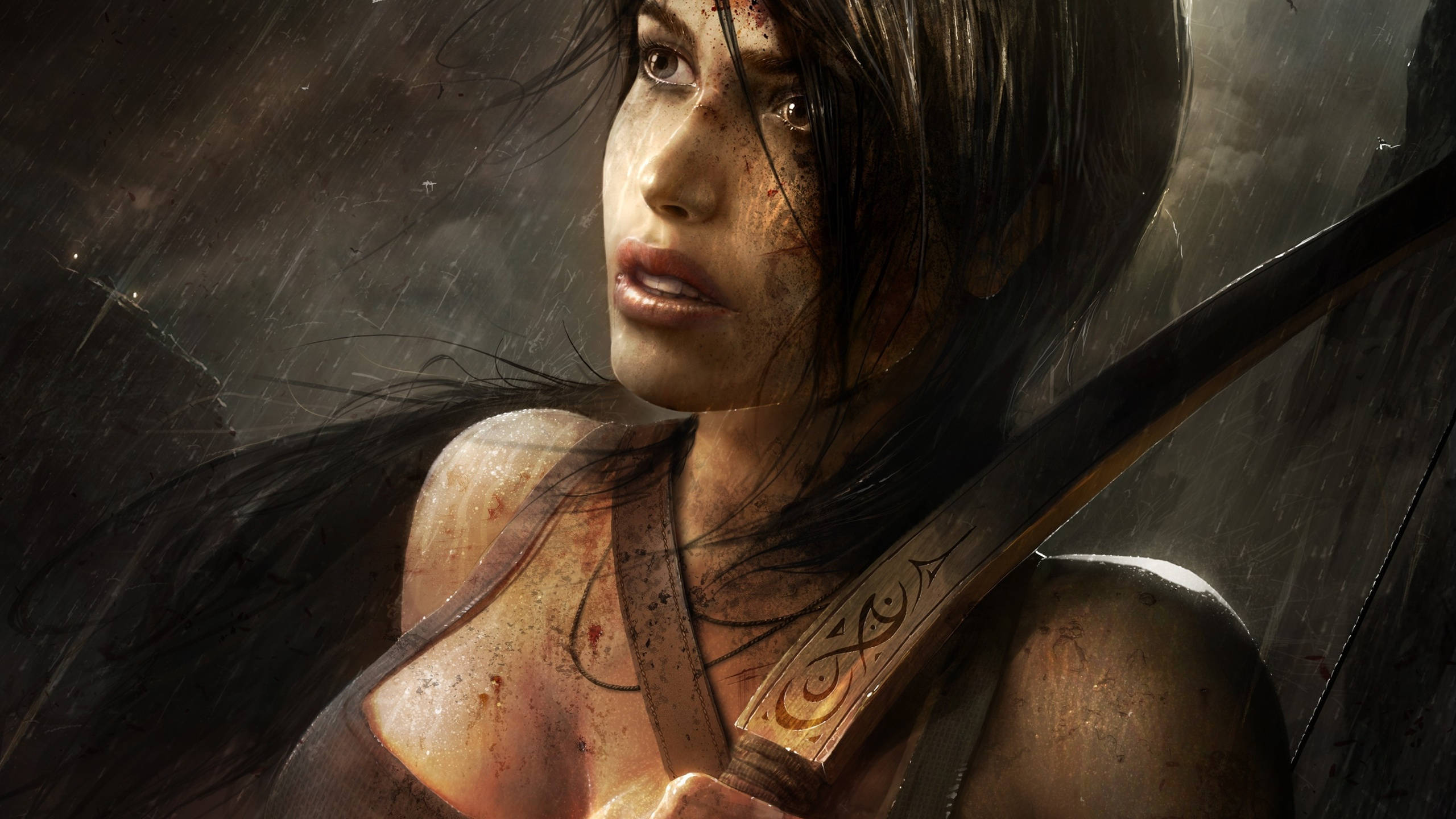 2560 X 1440 Tomb Raider Lara Close Up Art Background