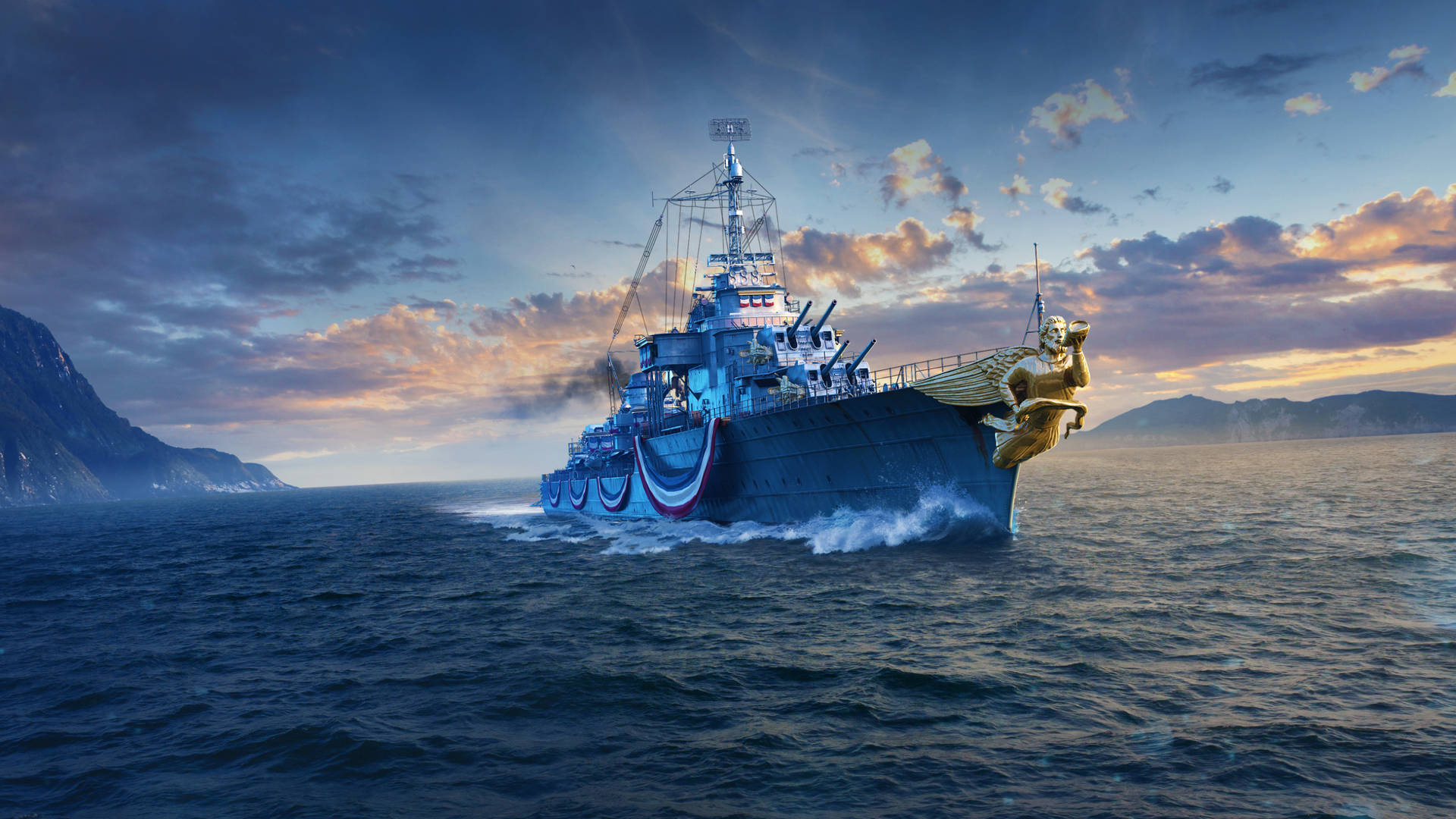 2560 X 1440 World Of Warships Sea Background