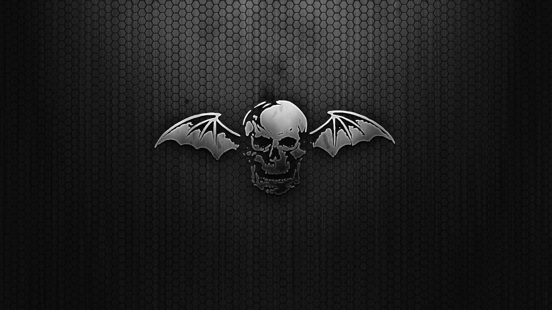 2560x1440 Black Skeleton Head Wings Background